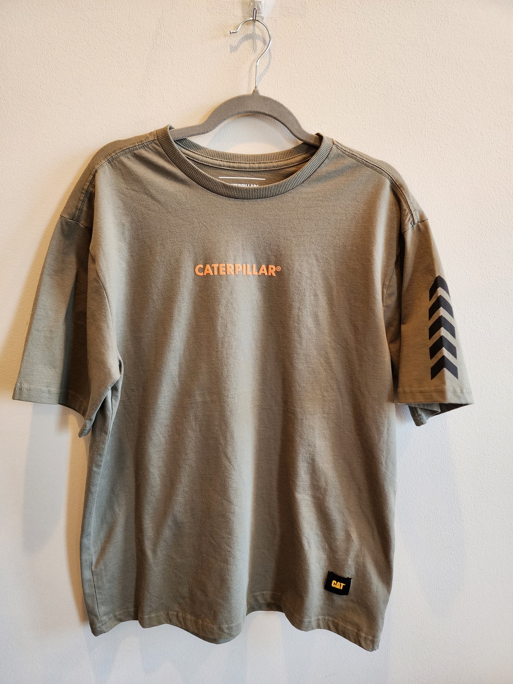 Caterpillar Olive Green Short-Sleeve Logo Tee Men's SZ M